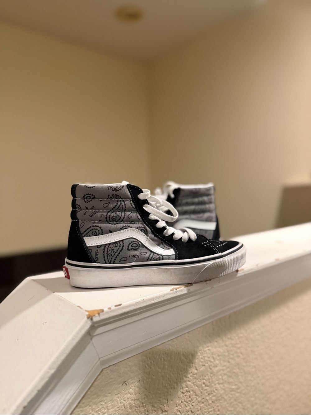 Vans Kids Sk8-Hi Paisley High-Top Sneakers - Black & White